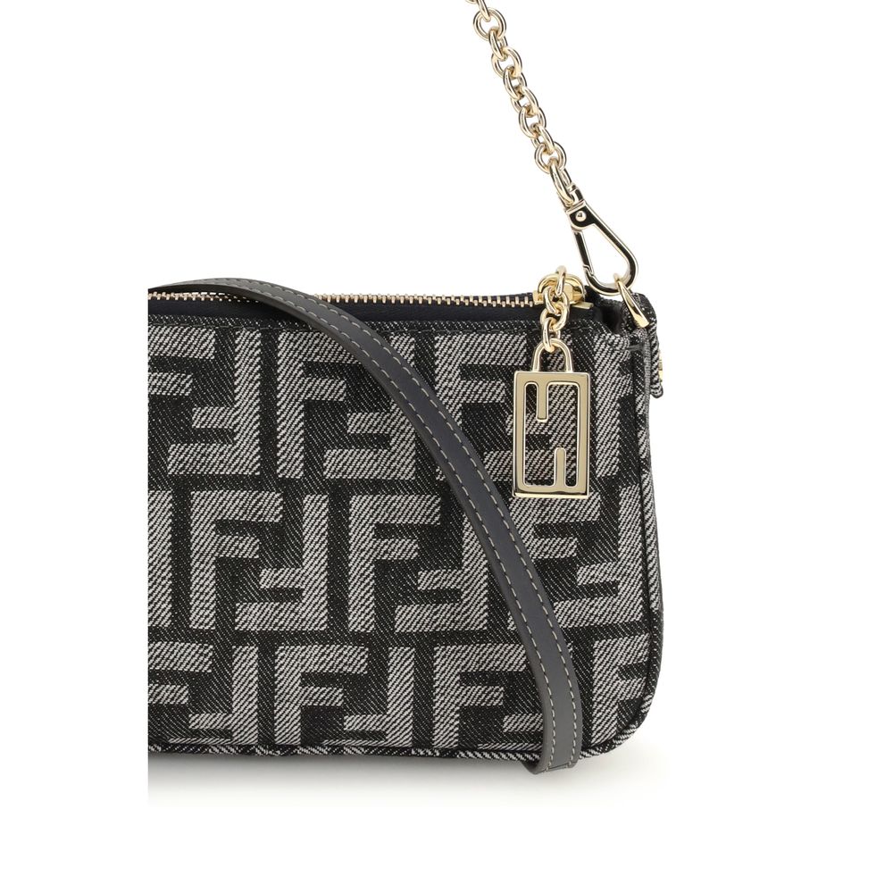 Fendi Blue Cotton Shoulder Bag by Fendi