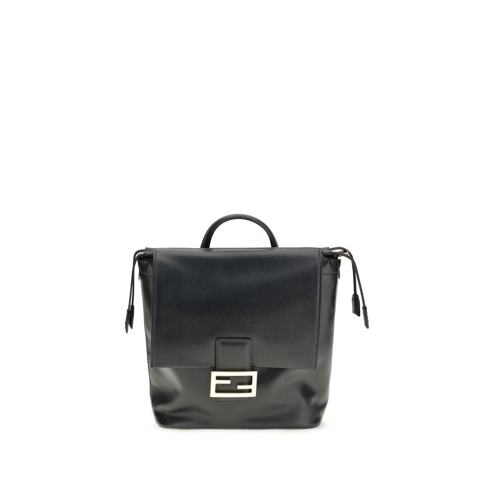Fendi Black Calf Leather Bos Taurus Backpack by Fendi