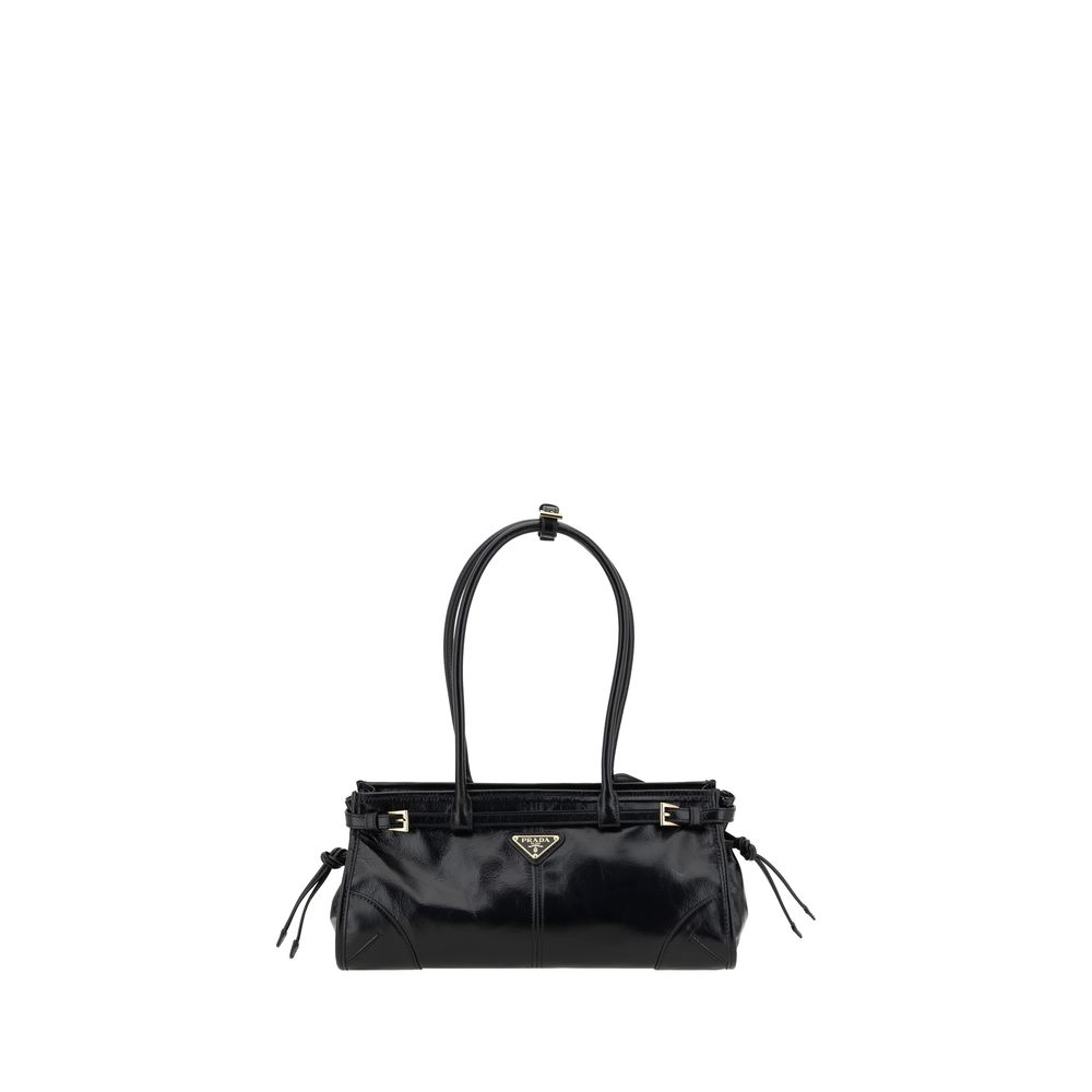 Prada Black Calf Leather Bos Taurus Shoulder Bag by Prada