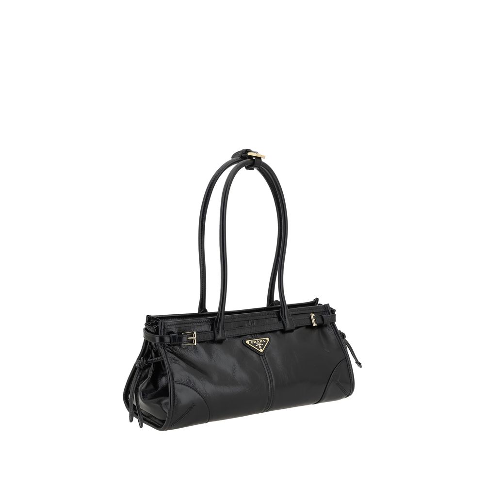 Prada Black Calf Leather Bos Taurus Shoulder Bag by Prada