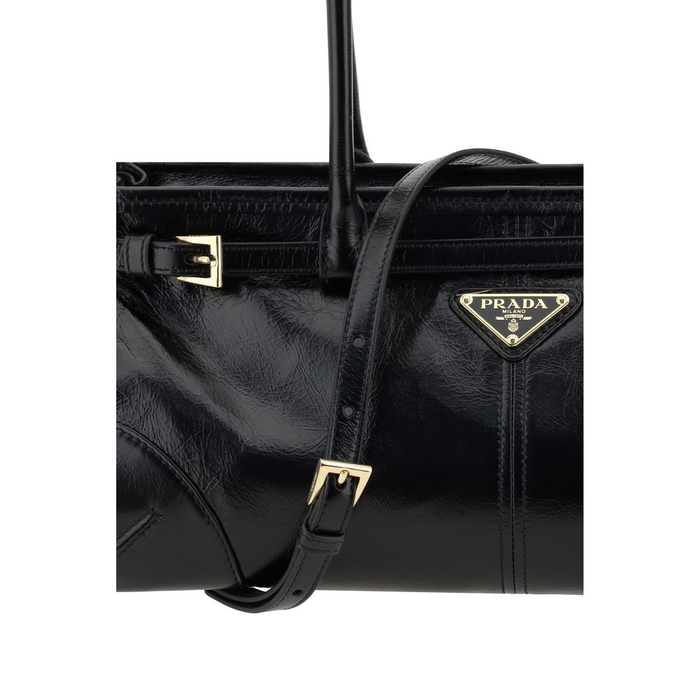 Prada Black Calf Leather Bos Taurus Shoulder Bag by Prada