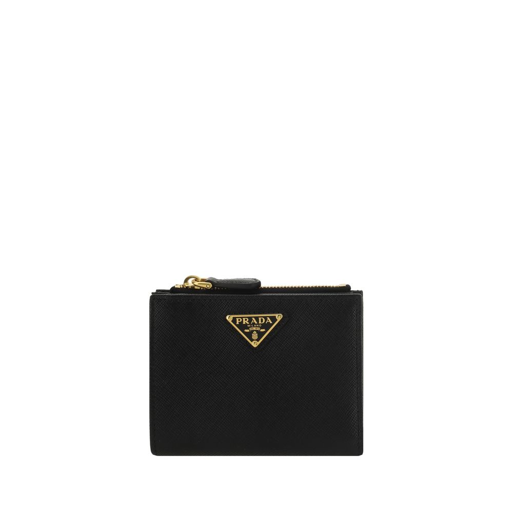 Prada Black Calf Leather Bos Taurus Wallet by Prada
