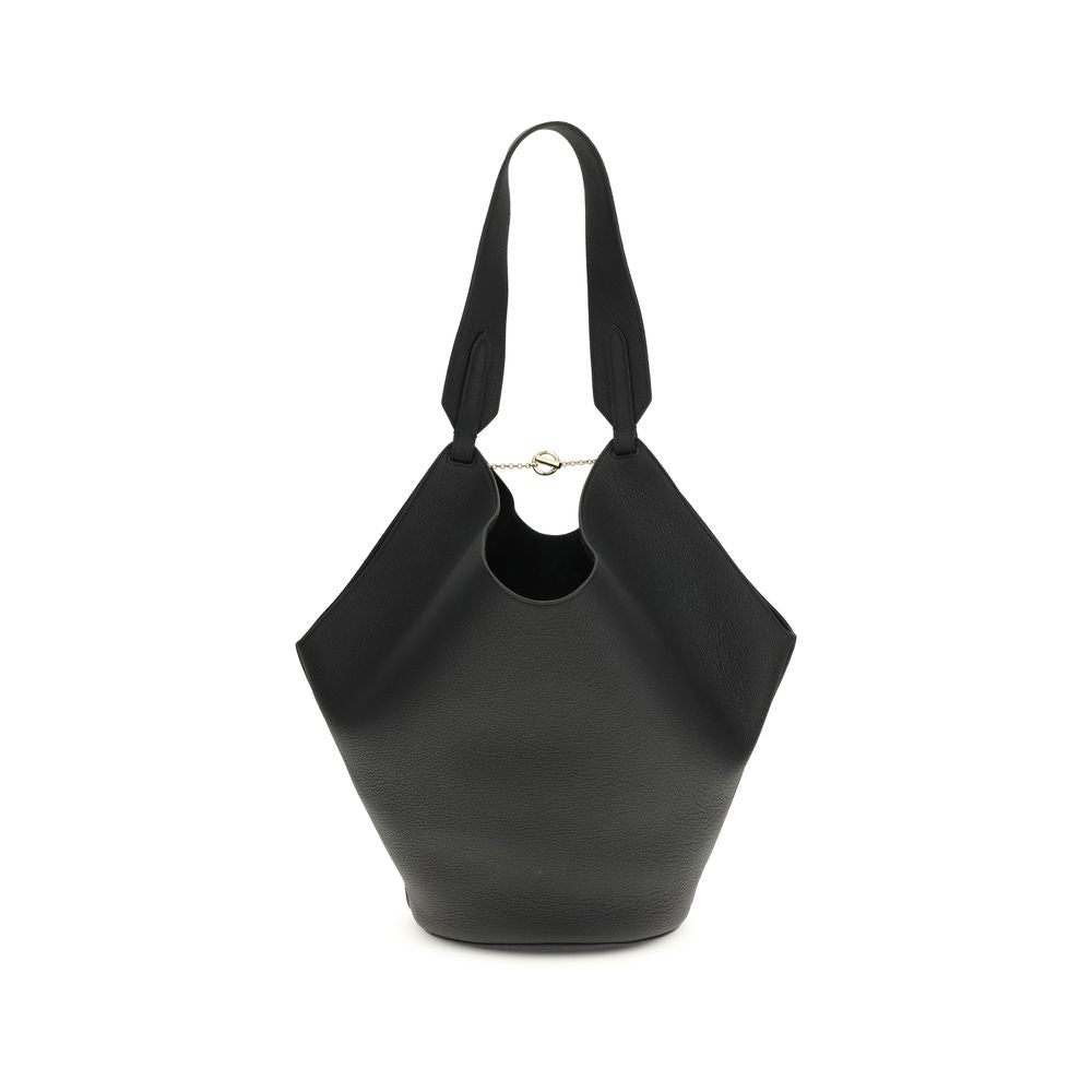 Bolso de hombro Bos Taurus de piel de becerro negra Khaite