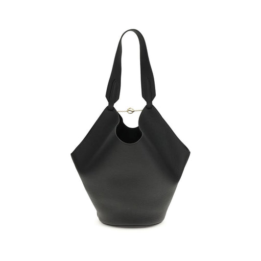 Bolso de hombro Bos Taurus de piel de becerro negra Khaite