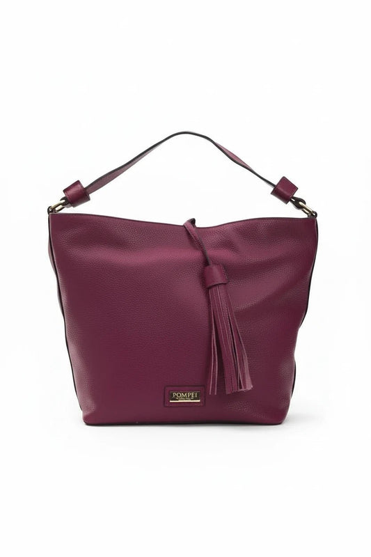 Pompei Donatella Burgundy Leather Shoulder Bag - XT & Co
